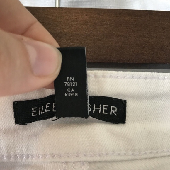 Eileen Fisher Jeans Organic Cotton Straight Jeans Stretch White Denim Size 14 - Picture 7 of 14